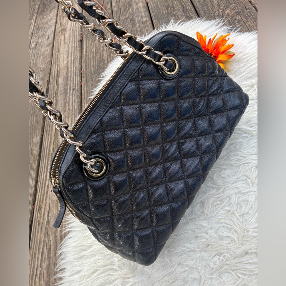 GORGEOUS KATE SPADE QUILTED leather LARGE black bag - Picture 3 of 11